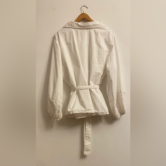 Guillaume Women’s Eyelet Blouse White Balloon Sleeves 3X - Picture 3 of 9